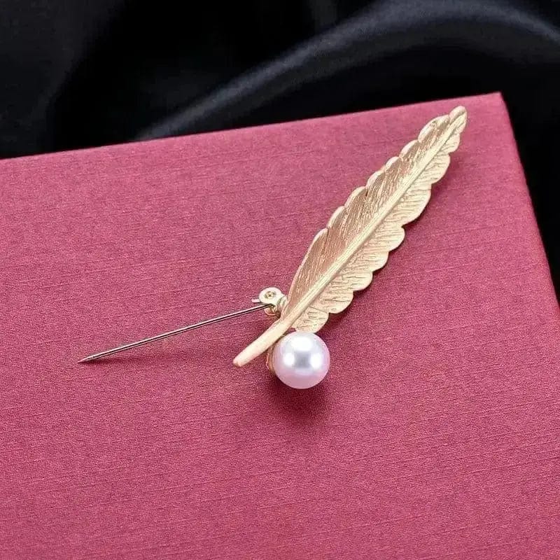 BROOCHITON Brooches Elegant Feather Brooch For Women