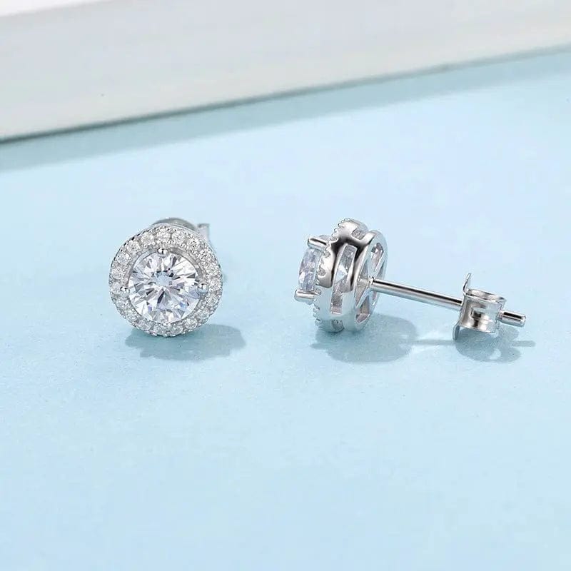 Elevate Style with Round Moissanite Silver Earrings 🌟