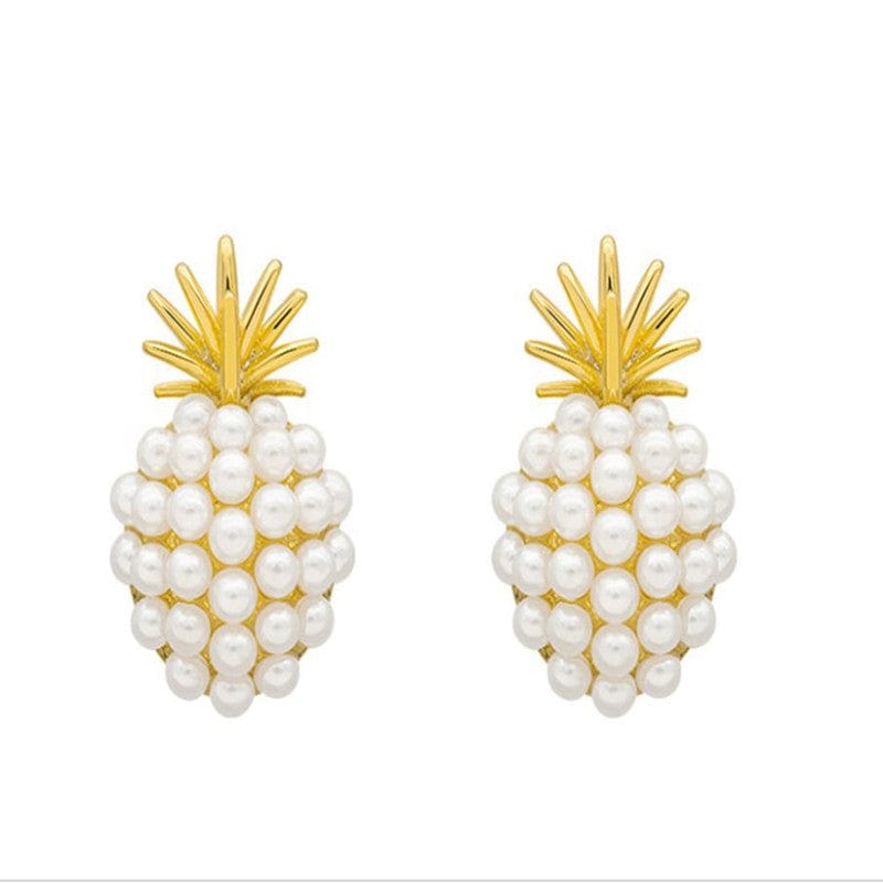 Embrace Whimsy with Pineapple Pearl Gold Earrings 🍍