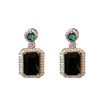 BROOCHITON jewelry Emerald Crystal earring 