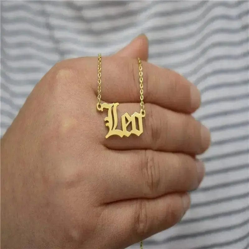 BROOCHITON Necklaces Gold / Leo English Letter Constellation Necklaces