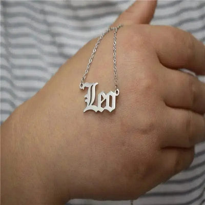 BROOCHITON Necklaces Silver / Leo English Letter Constellation Necklaces