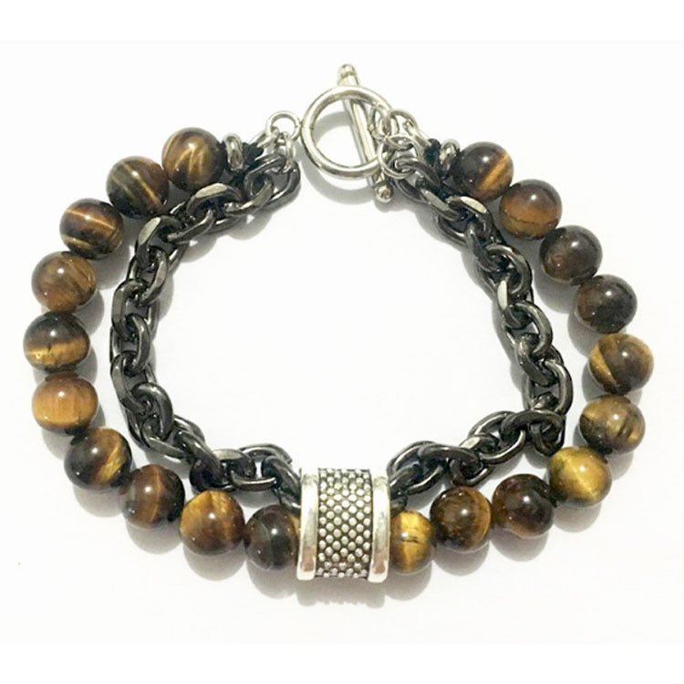 European And American Frosted Map Stone Men's Bracelet