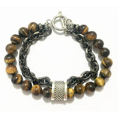 European And American Frosted Map Stone Men's Bracelet
