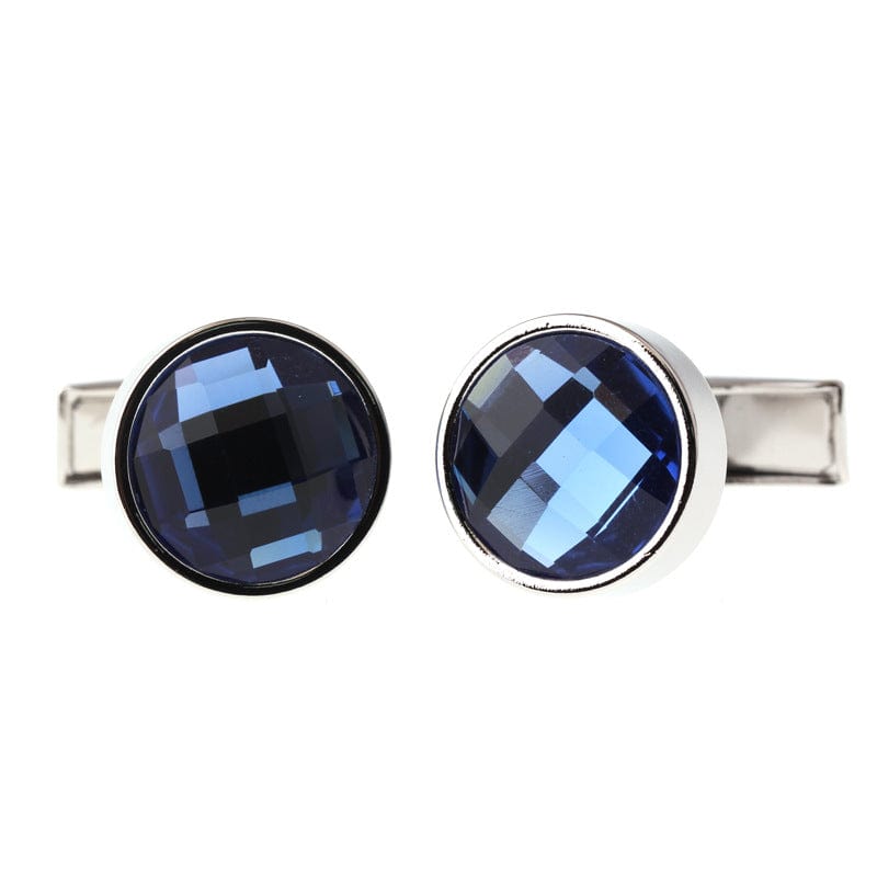 BROOCHITON Cufflinks Blue Exquisite Blue Crystal Cufflinks For Men And Women