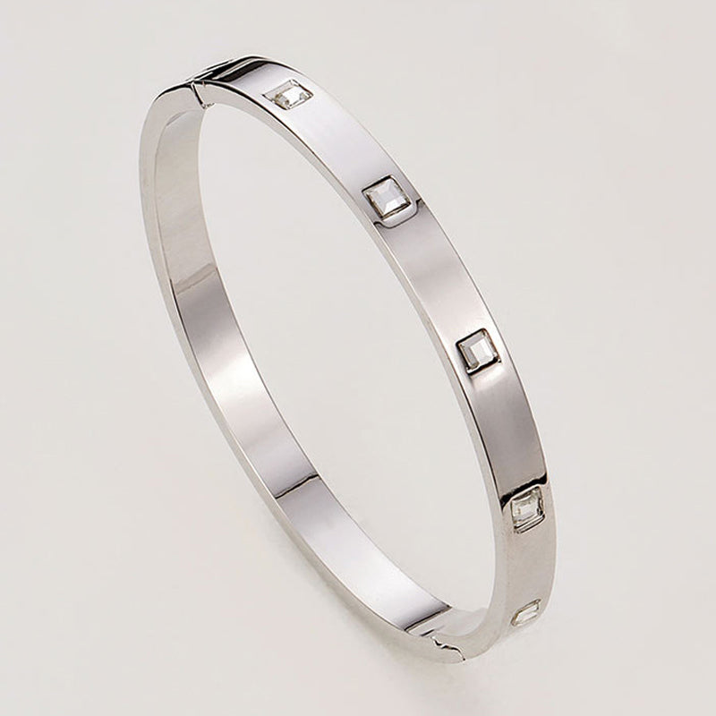 Zircon Bangle Bracelet — 6 mm (Gold/Silver/Rose Gold)