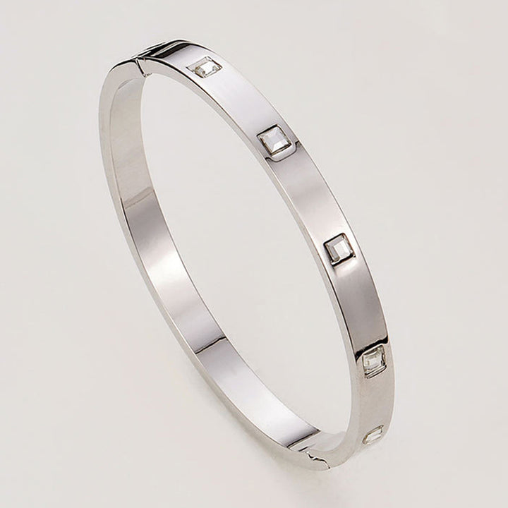 Zircon Bangle Bracelet — 6 mm (Gold/Silver/Rose Gold)