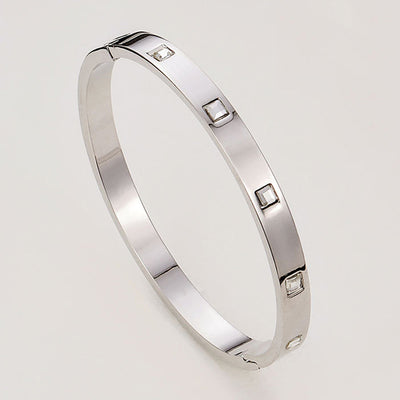 💎 Zircon Bangle Bracelet — 6 mm (Gold/Silver/Rose Gold)
