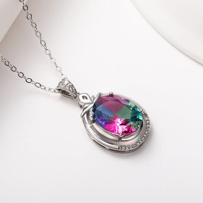 Fashion Color Crystal Short Pendant Collarbone Chain - Add Vivid Glamour to Your Style ✨