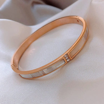 BROOCHITON Bracelets BROOCHITON top view of Fashion Korean Steel Bangle