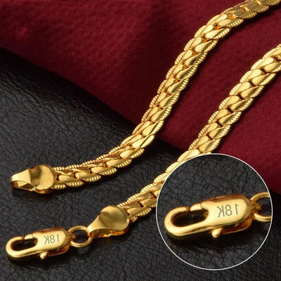 🌟 Fashion Silver Plated Gold Plated Exquisite 5MM Full Side Necklace 🌟