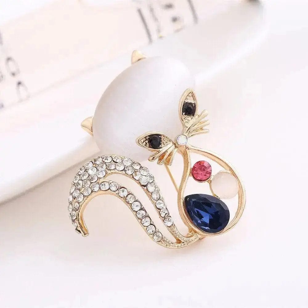 BROOCHITON Brooches Golden Fashionable Personality Cute Cat Brooch