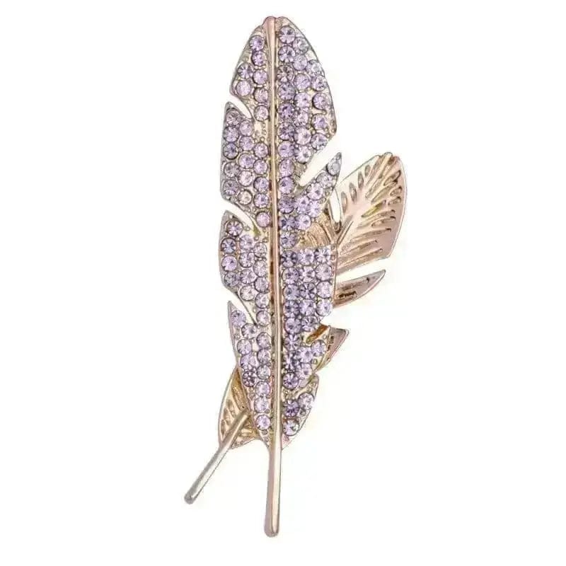 BROOCHITON Brooches Gold Feather Men's Brooch