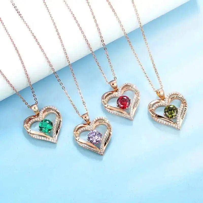 BROOCHITON Necklaces Female 925 Silver Twelve Birthstone Pendant Necklace 