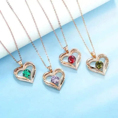BROOCHITON Necklaces Female 925 Silver Twelve Birthstone Pendant Necklace 