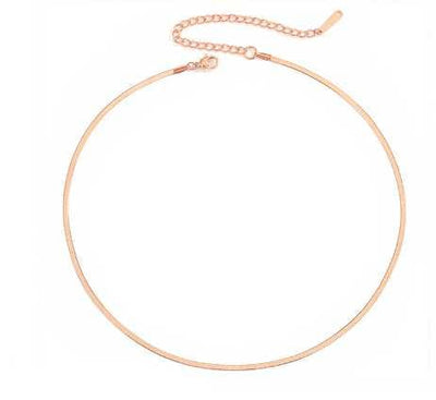 BROOCHITON Necklaces Rose Gold / 2mm / 35cm Flat Snake Chain Necklace