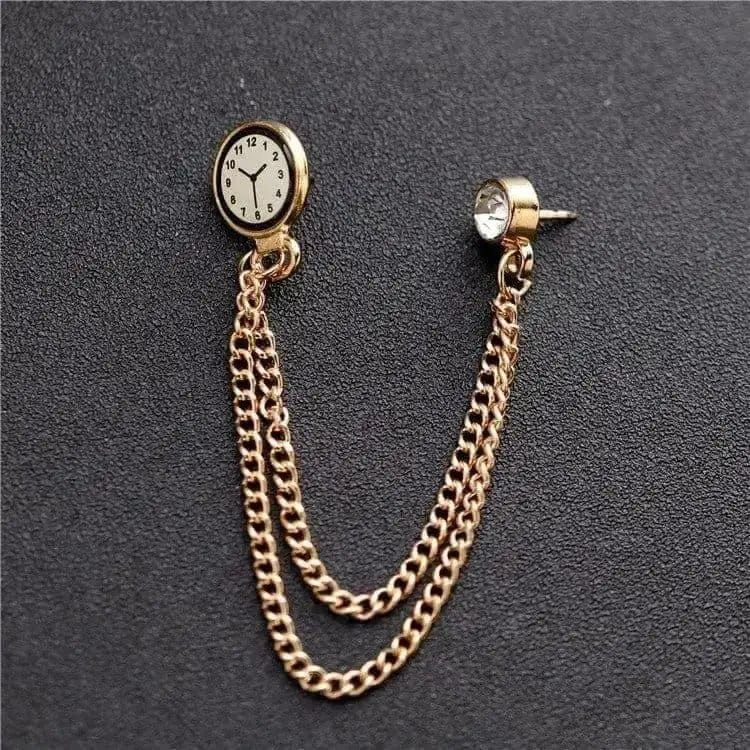 🌟 Fringe Chain Clock Suit Brooch - Elevate Your Suit Style with Timeless Elegance! 🌟