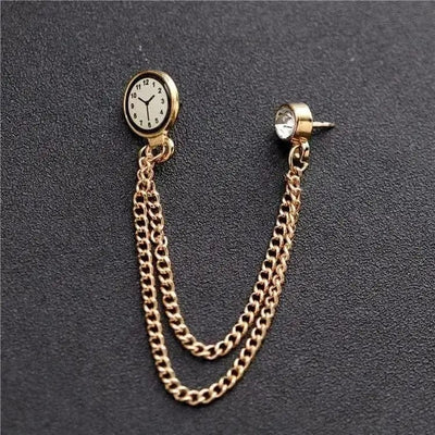 🌟 Fringe Chain Clock Suit Brooch - Elevate Your Suit Style with Timeless Elegance! 🌟