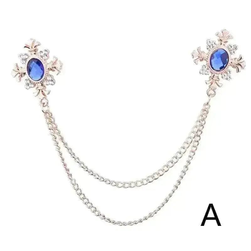 Fringed Rhinestone Cross Collar Chain Accessories Brooch - Elevate Your Collar Game! 🌟