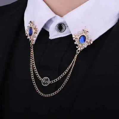 BROOCHITON Brooches Rhinestone Cross Collar Chain Brooch