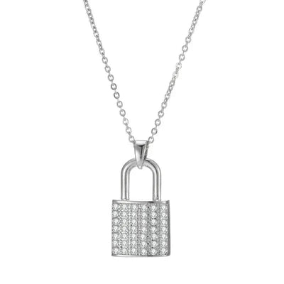 BROOCHITON Necklaces Silver Exquisite Love Lock Luxury Necklaces