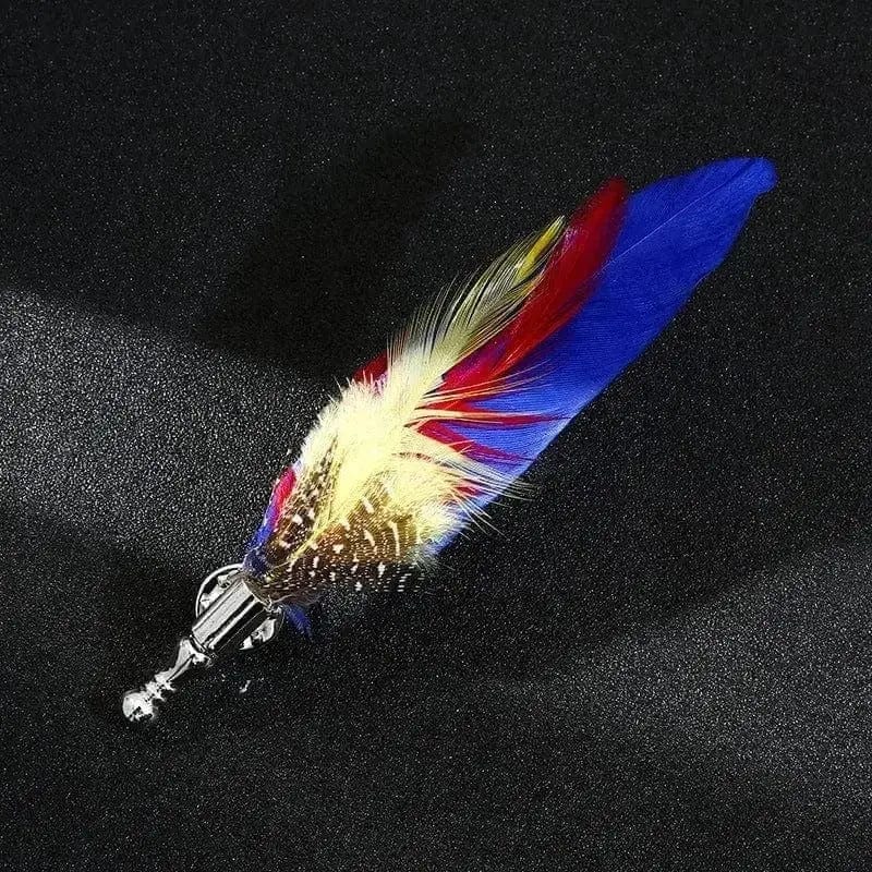 BROOCHITON Brooches Handmade Peacock Feather Brooch