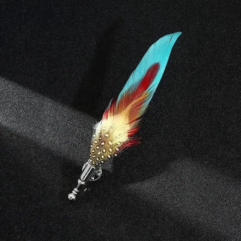 BROOCHITON Brooches Handmade Peacock Feather Brooch