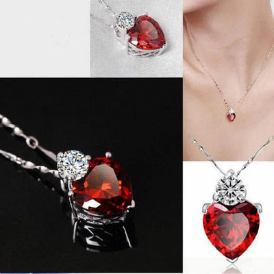 BROOCHITON Necklaces Heart necklace and earring set