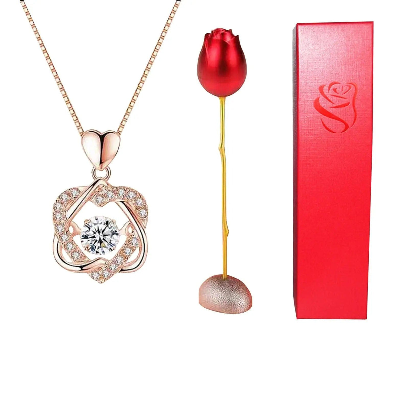 BROOCHITON Necklaces style A heart-shaped crystal diamond pendant necklace