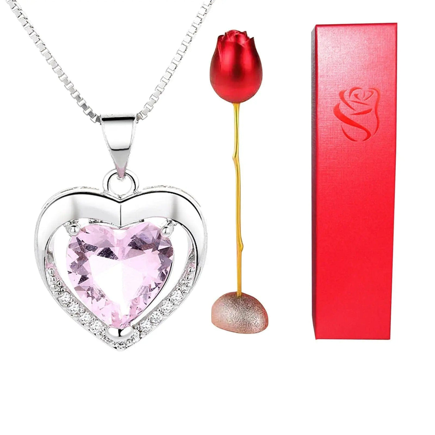 BROOCHITON Necklaces style H heart-shaped crystal diamond pendant necklace