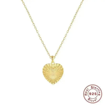 BROOCHITON Necklaces Gold Heart Shaped Clavicle Silver Necklace