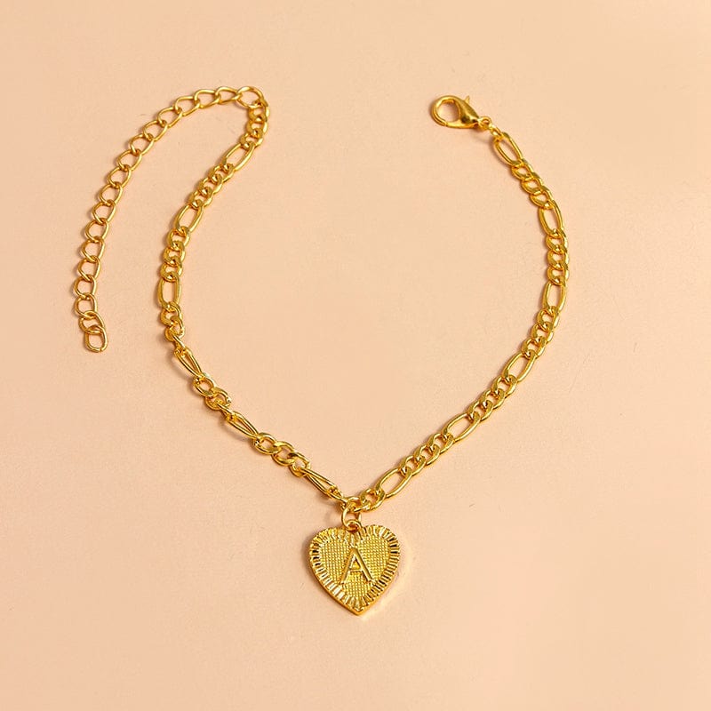 Initial Letter Heart Anklet💖