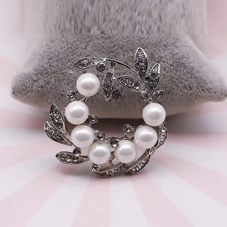 BROOCHITON Brooches 🌟 Korean Style Rhinestone Pearl Brooch - Timeless Elegance in Fashion 🌟
