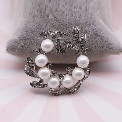 BROOCHITON Brooches 🌟 Korean Style Rhinestone Pearl Brooch - Timeless Elegance in Fashion 🌟
