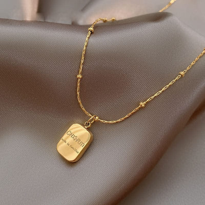 Letter Double-Sided Gold Coin Necklace - Unique Women's Fashion 🌟