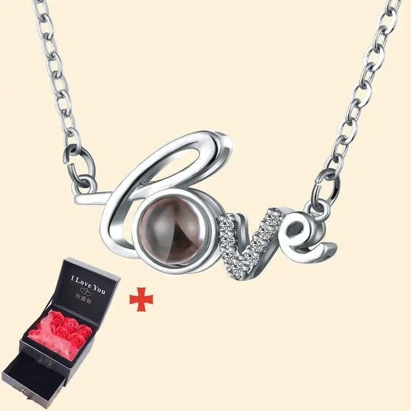BROOCHITON Necklaces Silver set Love Necklace For Lovers