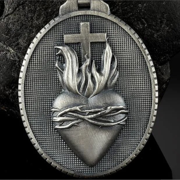 Heart Cross Pendant Necklace close up