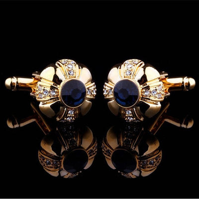 BROOCHITON Cufflinks Gold Men's Fashion Gold Umbrella Diamond French Cufflinks