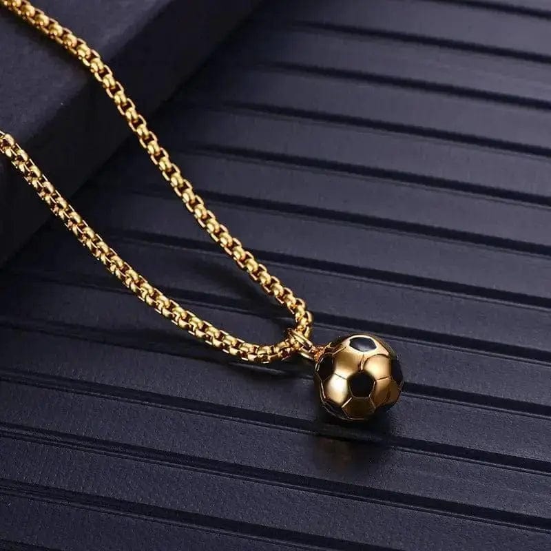 BROOCHITON Necklaces Golden pendant to pearl chain Men's World Cup Football Necklace