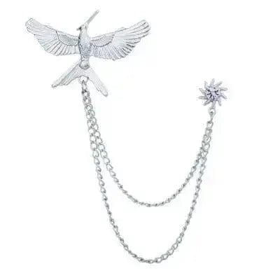 Men's Fringe Chain With Diamond Eagle Brooch - The Perfect Gift for Him
