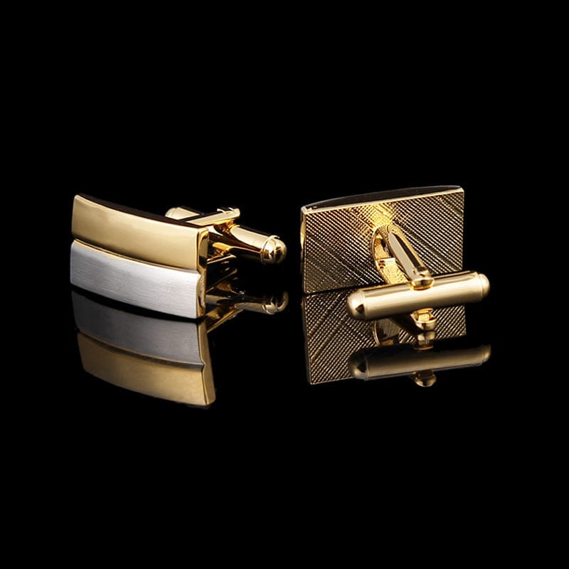BROOCHITON Cufflinks Gold Men's Cufflinks French Shirt Two-tone Metal Cufflinks