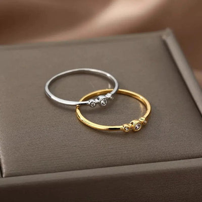 BROOCHITON Rings Minimal Zircon ring for women