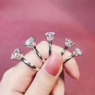 BROOCHITON Ring 2 carat / 15 Number Moissanite Diamond Silver Ring