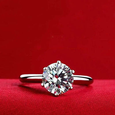 BROOCHITON Ring Moissanite Diamond Silver Ring