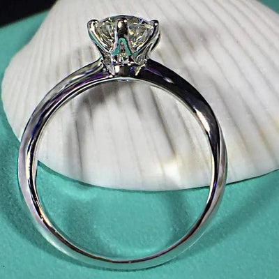 BROOCHITON Ring Moissanite Diamond Silver Ring