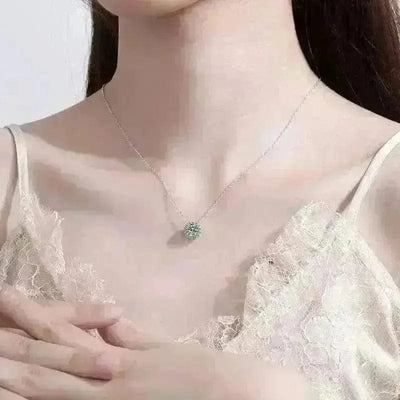 a woman wearing Moissanite Necklace 