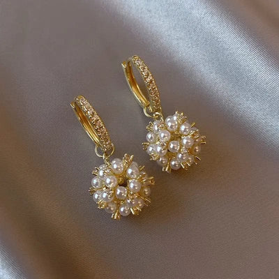 BROOCHITON Earrings Gold Pearl drop earrings