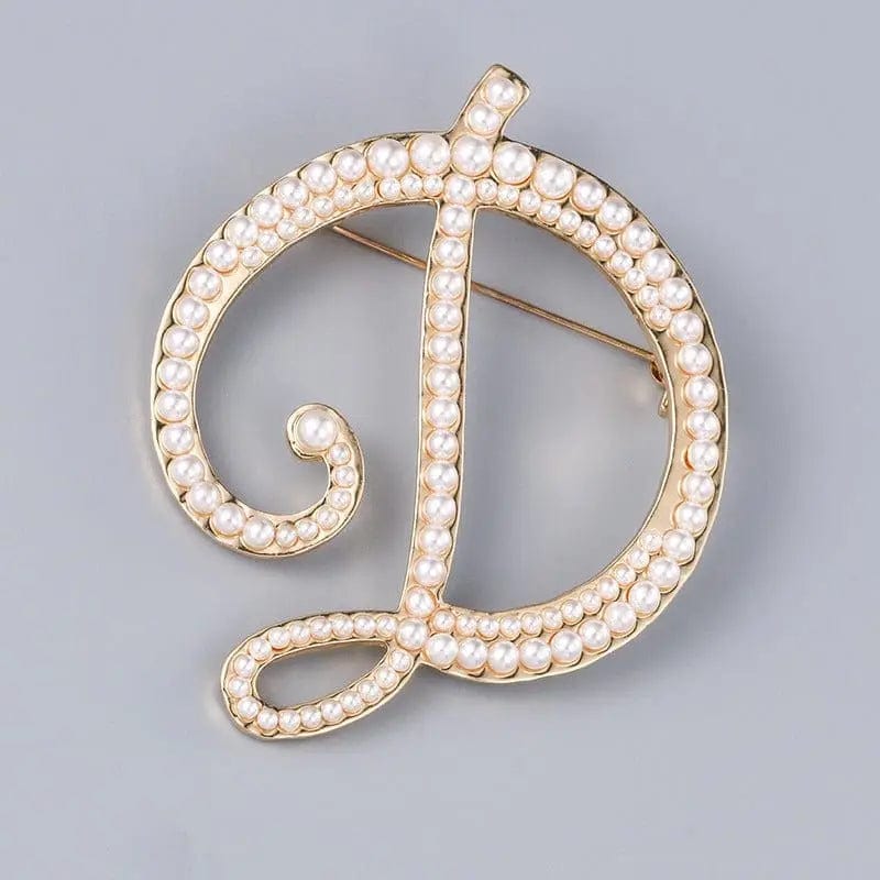 BROOCHITON Brooches Pearl English letter brooch Pin