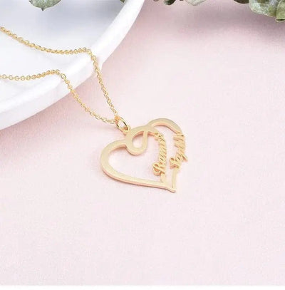 BROOCHITON Necklaces Personalized Heart-shaped Letter Necklace