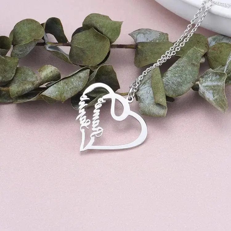 BROOCHITON Necklaces Personalized Heart-shaped Letter Necklace